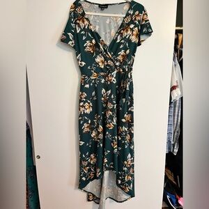 Hi-low dress with floral design